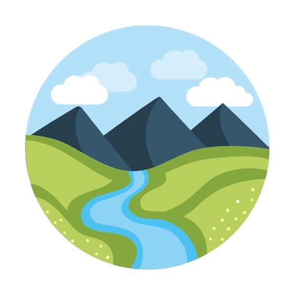 Mountains and River Icon