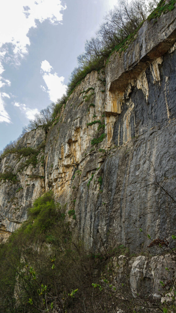Vertical cliffs along Vazova Ecotrail