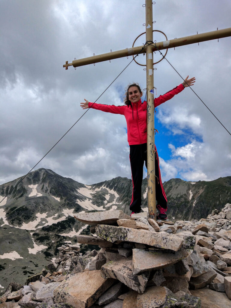 Me standing on top of Bezbog Peak in Pirin Mountains