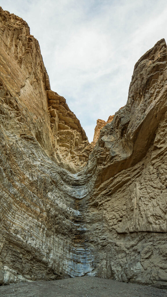 The 25 feet tall dryfall at the end of Mosaic Canyon Trail in Death Valley National Park