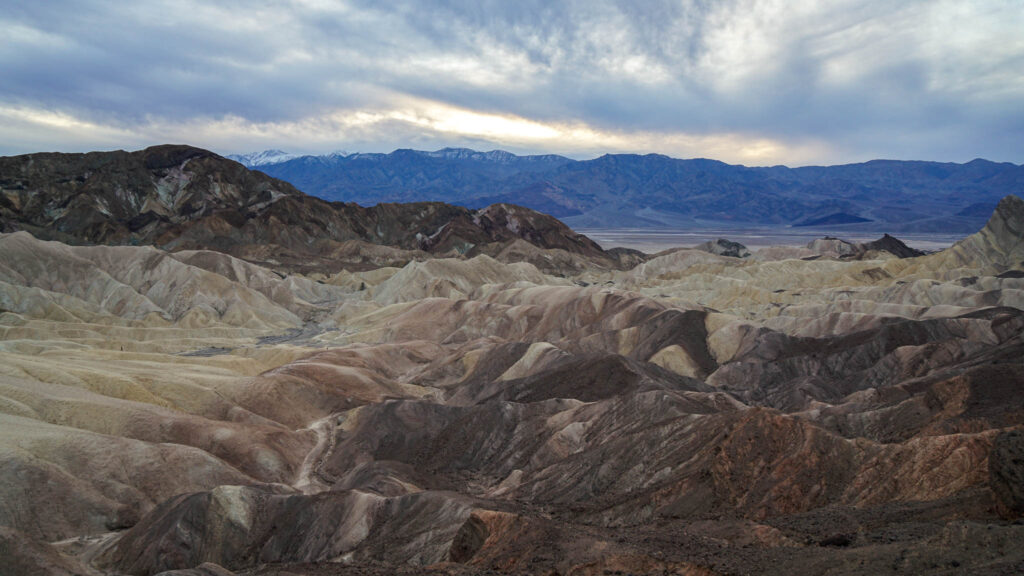 Zabriskie Point in Death Valley at Sunset