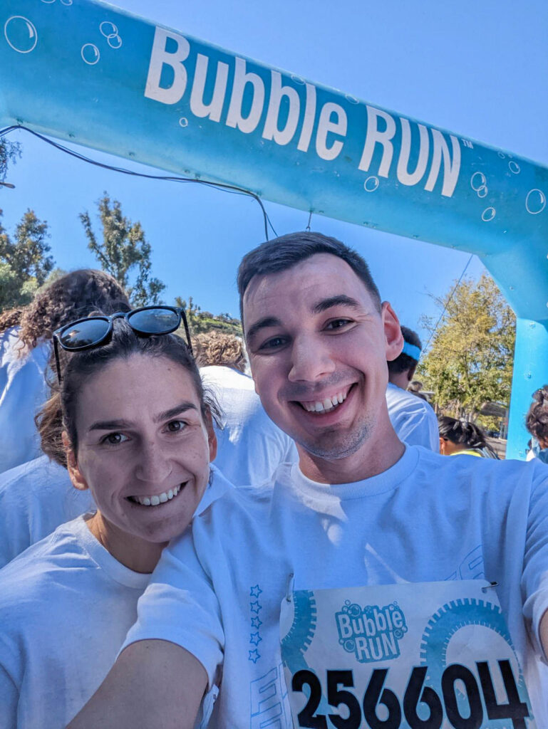 Me and Alex at the Start line of the San Diego Bubble Run