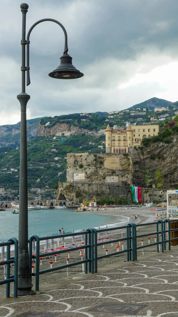 Walking along the Promenade in Maiori Italy - one of the best things to do in Maiori with kids