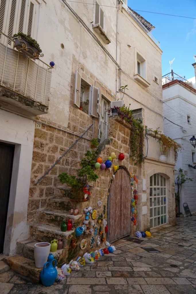 Colorful streets of Polignano a Mare Old Town