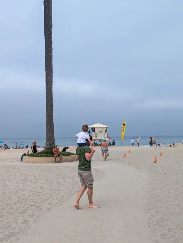 My son and husband enjoying one of the beaches in San Diego