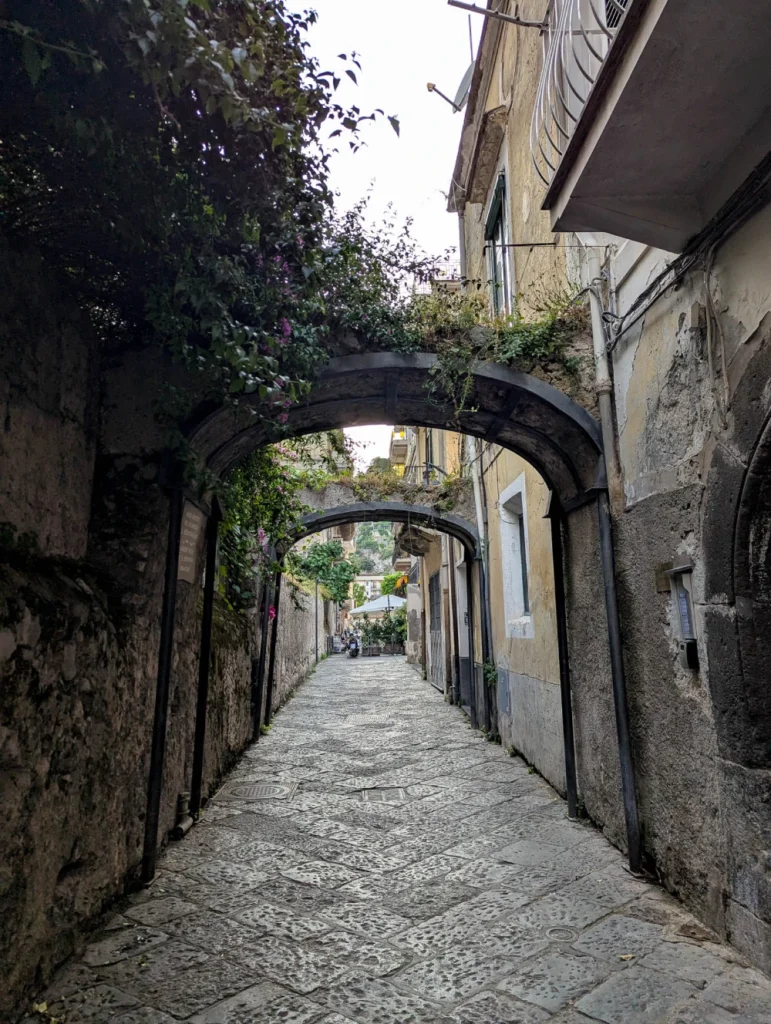 The streets and houses of Maiori Italy