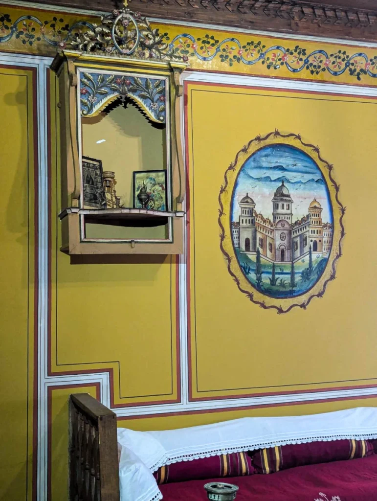 Beautiful frescoes inside one of the house museums in Koprivshtitsa